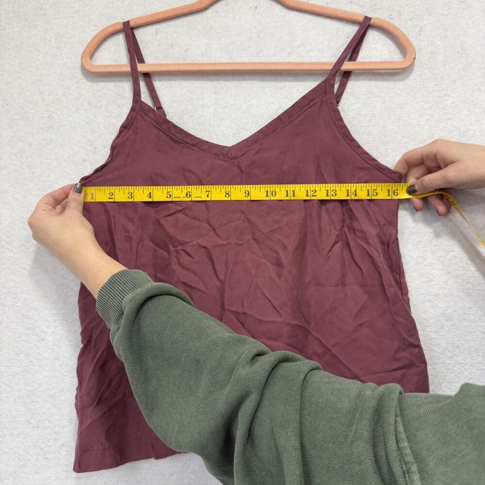 Athleta Shirt Womens XS Burgundy Calm Cool Cami Tank Adjustable Straps Cupro - Picture 6 of 8